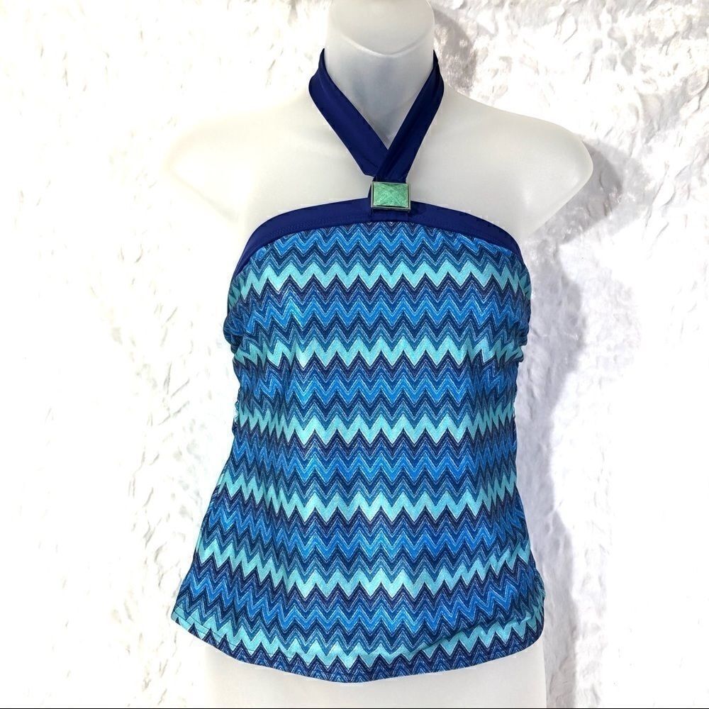 24th & Ocean chevron print tankini swim top small
